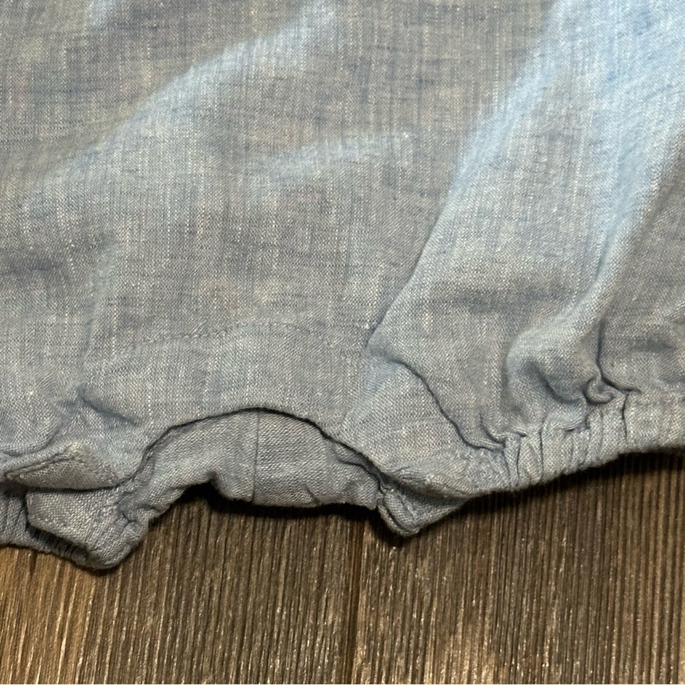 Janie and Jack blue chambray Anchor short overalls linen blend baby boy 3-6 mo - Picture 3 of 8